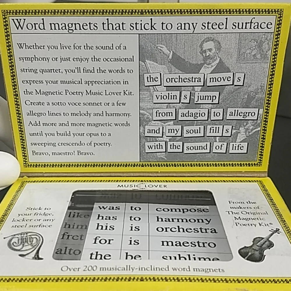 NWT Music Lover ❤️ magnetic poetry kit, over 200 music-themed magnets!